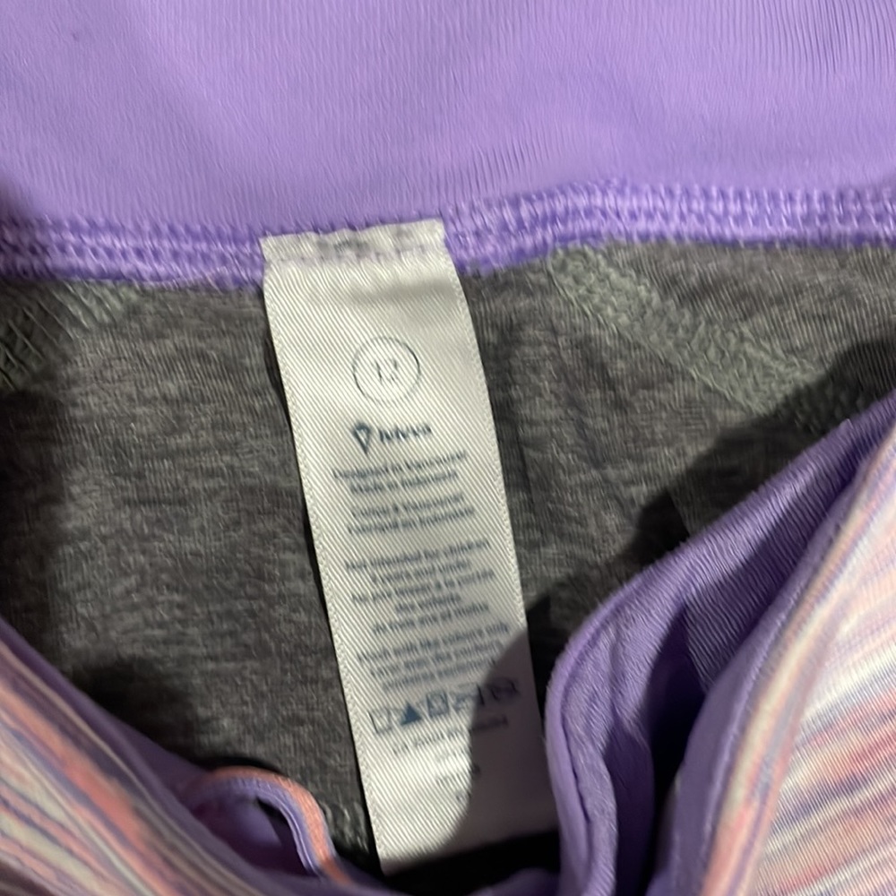 COPY - Ivivva Gray Crops size 12 with pink and purple waistband - Picture 4 of 13